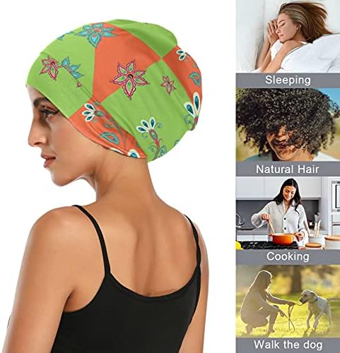 Sjeme radne kape za spavanje šešira za kapute cvjetni cvjetovi narančasto zeleni za žensku kosu za glavu noćni omot