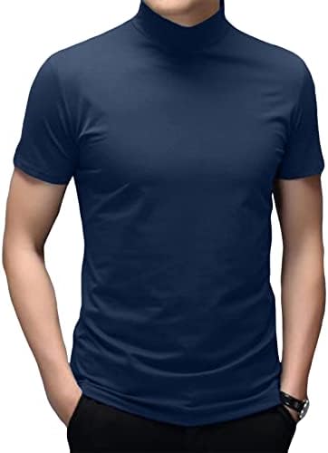 Muški gornji dio dolčevite u boji, Jednobojni osnovni tanki džemper, ležerno donje rublje dugih rukava, majice, Muška ugodna bluza,