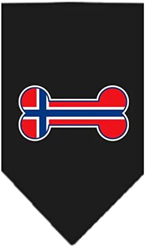 Mirage Proizvodi za kućne ljubimce Kosti zastava Norveška zaslona Print Bandana za kućne ljubimce, velike, mornarsko plave