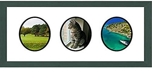 Okviri poštom trostruki ovalni otvor okvira kolaža za 3,5 x 5 fotografije, zelena