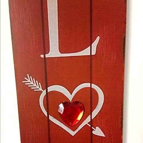 Freci ljubav viseće drveno srce viseći plak za Valentinovo za vjenčanje spavaće sobe dnevna soba za blagovaonicu - crvena