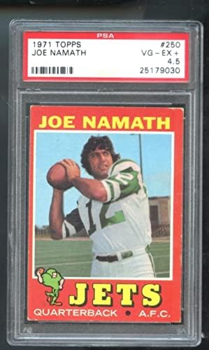 1971. Topps 250 Joe Namath PSA 4.5 Ocijenjena nogometna karta NFL New York Jets - Nepotpisane nogometne kartice