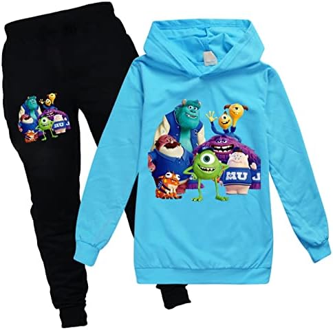 Duuloon Kids Noveltaty odjeće za odjeću Monsters University Switchys i hlače postavljene na kapuljaču za djevojčice, dječaci
