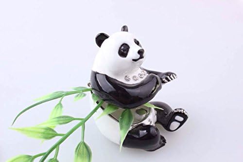 ZNewlook Panda Bear ručno izrađen draguljasti emajlirani metalni trostruki kutija nakit za skladištenje nakita