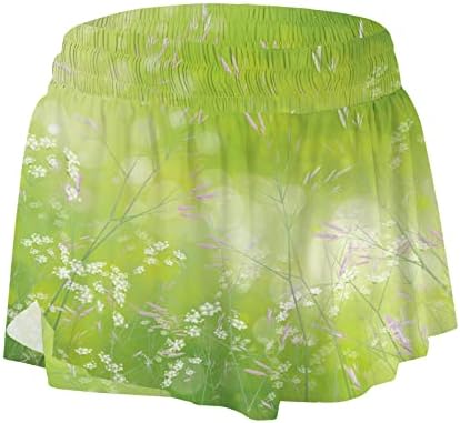 Flowy Pleade Atletske suknje s kratkim hlačama za žene golf s visokim strukom 2 u 1 solidnoj boji Culottes Mini suknja
