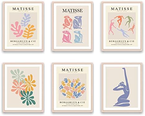 Kućici Matisse otisci, Matisse Wall Art, Danski plakati, Danski pastelni zidni dekor za estetske estetske otiske Henri Mattisse, 8x10