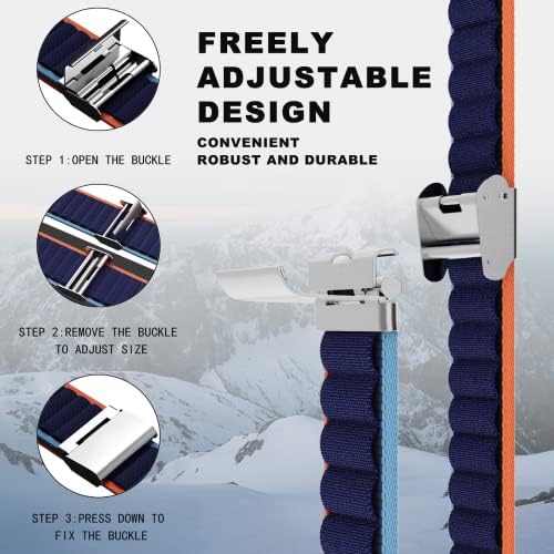 Aokoor robusna alpska petlja kompatibilna za Apple Watch Ultra 49 mm podesivi široki najlonski remen s kopčama od nehrđajućeg čelika