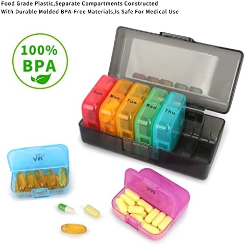 * Dnevni 7-dnevni spremnik za tablete tjedna velika kutija za tablete, Futrola za tablete, okrugli organizator lijekova prikladan za