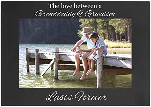 CustomGiftSnow Ljubav između djeda i unuka ugraviranog anodiziranog aluminijskog visećeg/tabletop -a osobna grupa Obiteljska fotografija