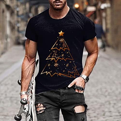 Wybaxz 2022 Božićni muškarci jesenski zima casual kratki rukav Božić 3d tiskane majice modne gornje bluze puna rukava