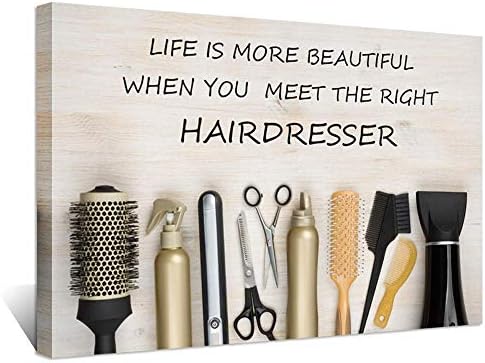 Ihappywall veliki frizerski salon Inspiracijski citati platno zidni dekor Život je ljepši Meet desni frizerski alati za frizure na