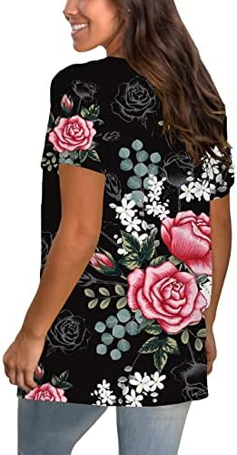 Košulja Ladies Ljetna jesenska odjeća kratki rukav v vrat Pamuk grafička ležerna košulja bluze za tinejdžerke le le le