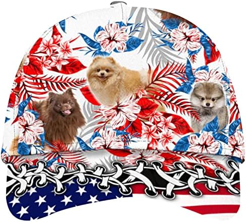 Pomeranski tropske ljetne vibracije Američka zastava kapa pomeranski pas šešir za kućne ljubimce bejzbol kapa za ljubitelje pomeranskog
