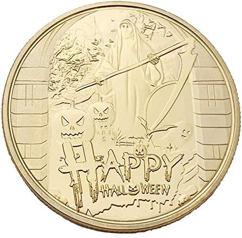 Europska i američka tradicionalna praznična večernja Eve Komemorativni kovanica Strašila vještica od prazničnih kovanica Zlatna kovanica