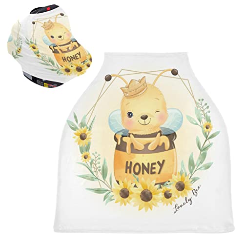 Dječji carceat nadstrešnica poklopca Doodle pčela s nadstrešnicama za njegu suncokreta za bebe za dojenje dojena, kolica/kolica