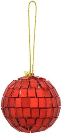 Mini crveni božićni disko kuglični ukrasi