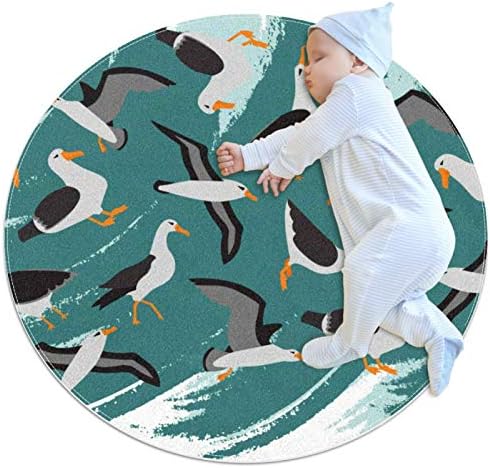 Aninily albatros podni tepih ukras za dječje sobe okrugli mekani prostirci za dnevnu sobu Dječji vrtić za bebe puzanje prostirke, 27,6x27.6in