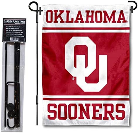 Oklahoma Soonders Garden Flag and Flag Stand Welder Set set