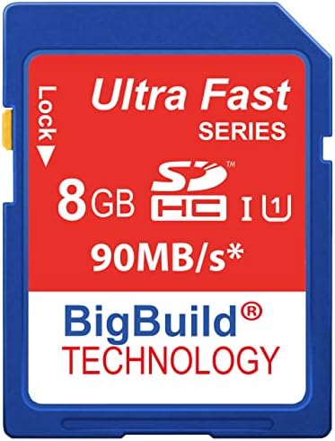 Tehnologija BigBuild 8 GB ultrabrzi SDHC memorijske kartice 90 MB/s, kompatibilan s fotoaparatom Nikon D3400, D3500, D500, D5300, D5500,