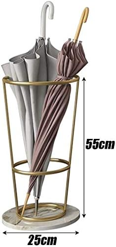Wxxgy okrugla smeđa tradicionalna vintage dizajnirana kišobran i štap za hodanje stoji mramor
