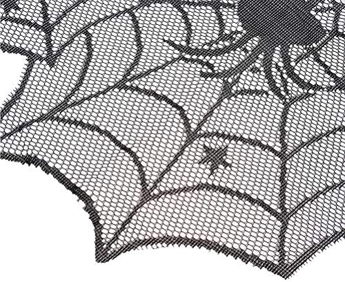 BUSTOYARD HALLOWEEN čipka Spider Web Tablecloth okrugli stol Topper pokriva pokrivača Halloween stola za Halloween zabave