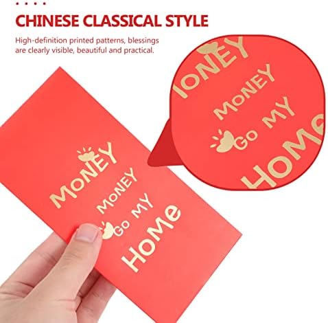 Crveni pokloni kineske crvene novčane omotnice: 16pcs kineski džep poklon vrećice kineske vjenčane crvene omotnice Božićni Pribor za