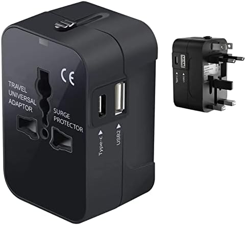 Travel USB Plus International Power Adapter kompatibilan s Archos 80 Helium 4G za svjetsku energiju za 3 uređaja USB Typec, USB-A za