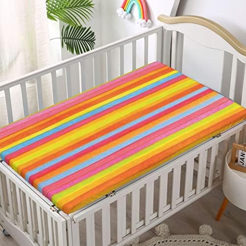 Prugaste tematske plahte za mini krevetiće, prijenosni mini krevetići ultra mekani materijal-baby list za djevojčice za dječake, 24