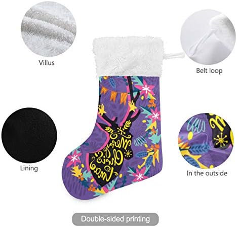 Pimilagu XMA božićne elk božićne čarape 1 pakiranje 17.7 , viseće čarape za božićni ukras