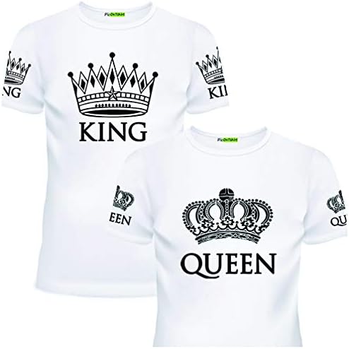 Odgovarajuće košulje za parove postavljene za njega i njezine majice kralja kraljice