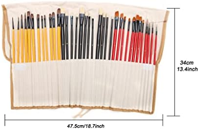 Lukeo 38pcs četkice za boje postavljene sintetičke prirodne četke za kosu s četkom za umjetnost akvarela i četkica za uljnu boju
