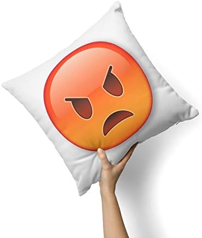 Iirov Mad Emoticon Emoji - prilagođeni ukrasni dekor za dom zatvoreni ili vanjski jastučni poklopac plus jastuk set za kauč, krevet
