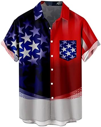 Pamučne majice za muškarce zastava Dana neovisnosti 3-inčni digitalni tisak personalizirana modna muška košulja s reverom