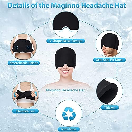 Ažurirano potpuno pokrivanje migrene ledeni omot za glavu kapa za ublažavanje glavobolje vruća i hladna terapija kapa za migrenu Ljepota