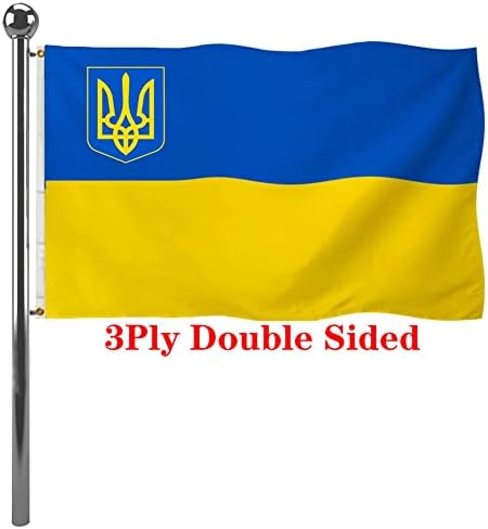 Jayus dvostrani ukrajinska zastava 3x5 Outdoor- teška poliester Ukrajinske državne zastave s živopisnim mesingama