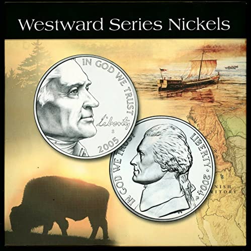 2004. i 2005. PDS serije Westward Journey Jefferson Nickels - Set od 10 nikla - 5C - US MINT - Sjajno necirkulirano i dokaz -
