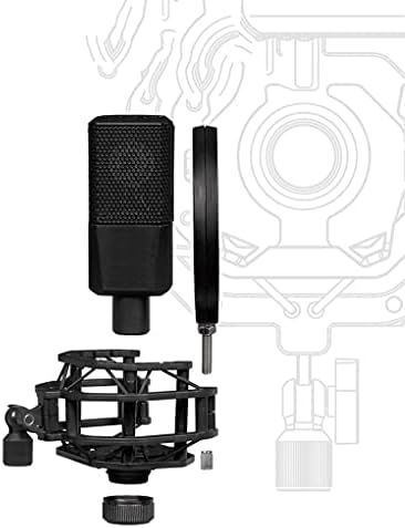 RTBBYU Mikrofonski udarni nosač s metalnim filtrom dvostruko metal mrežice sloj vjetrobranskog stakla vjetrobranskog zaslona mikrofon
