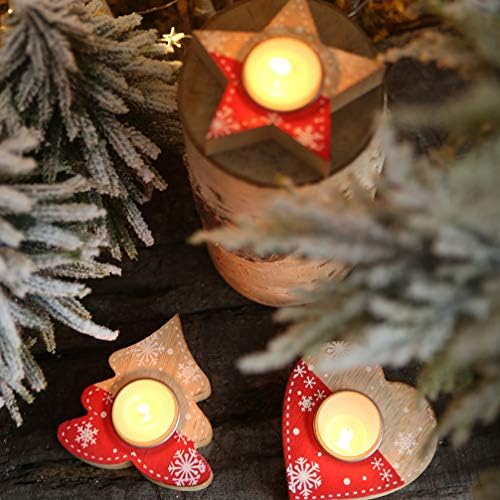 Božićni svijećnjak 2pcs drveni svijećnjak u obliku božićnog drvca u obliku zvijezde za središnji dio stola za božićno vjenčanje