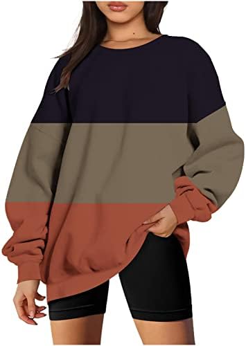 Ženski jesen moda 2022 Predimenzionirani džemperi dukserice dugih rukava dečko Sherpa fleece pulover bluza