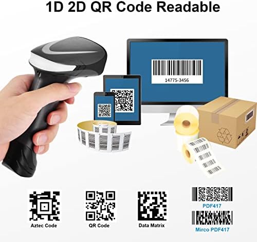 JRHC Bluetooth QR skener barkoda, pdf417 punjivi skener skenera koda bežični, podatkovni matrica 2D rearder barcode bežični spojni