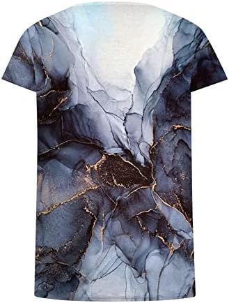 Xiaxogool grafičke majice tunike vrhovi za nošenje s gamašama casual majice s V-izrezom majice kratkih rukava 2023 Ljeto