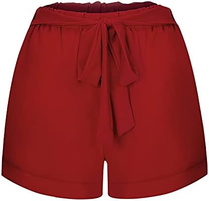 Kratke hlače za žene Odjetna ljetna plaža Solid Colout Works kratke hlače udobne elastične papirne vrećice s džepovima s džepovima