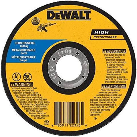 Dewalt DW8725S CFREE Thin Thin Sheat Wheel, 6-inčni x .045-inčni 7/8-inčni