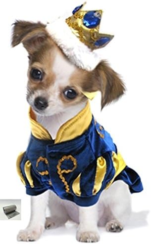 Veličanstvena bajka Prince Dog za kućne ljubimce odijelo s draguljskim glavama - Kraljevsko plavo - uključuje temu za kućne ljubimce