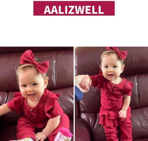 Aalizzwell djevojčice s rebrastim bodysuit hlačama odjeće za proljetno ljeto