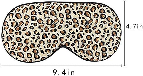 AISA Ženska djevojka leopard tisak Stilska maska ​​za spavanje elastična remen svilena invertibilna putnička očiju spletkim očima smeđe
