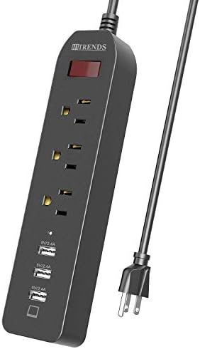 Hitrends Power Strip Strip Protector 6 Outlets sa 6 USB priključaka za punjenje i 3 prodajna mjesta s 3 USB priključka za punjenje