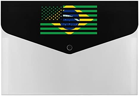 Plastična mapa u boji brazilsko-američke zastave sa 6 džepova organizator harmonike za dokumente za kućni ured