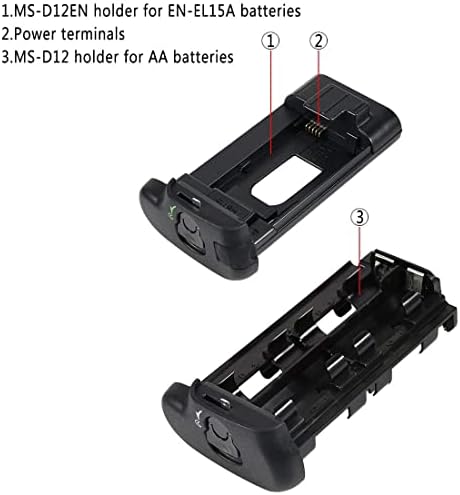 DSTE Zamjena za Pro IR daljinsko upravljanje MB-D18 Vertikalno prianjanje baterije + 2PCS EN-EL15 Baterija kompatibilna s Nikon D850