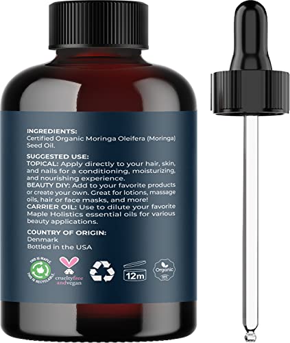 Certificirana organska ulja ružmarina i moringe - USDA čisto organsko esencijalno ulje ružmarina za kosu, kožu i nokte Plus aromaterapija